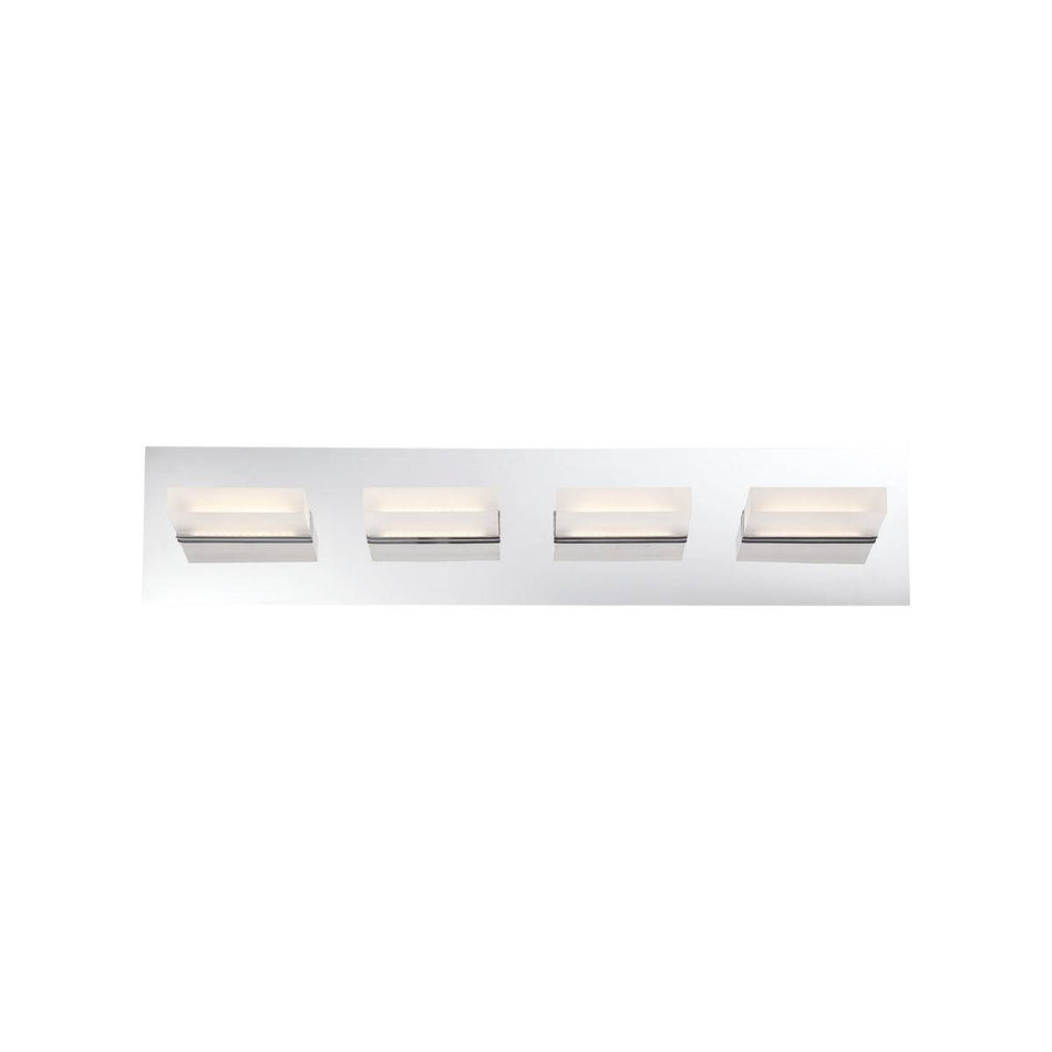 28021-018 OLSON, 4­LIGHT 24IN INTEGRATED LED VANITY, Chandeliers, Eurofase - Maple Electric Supply 