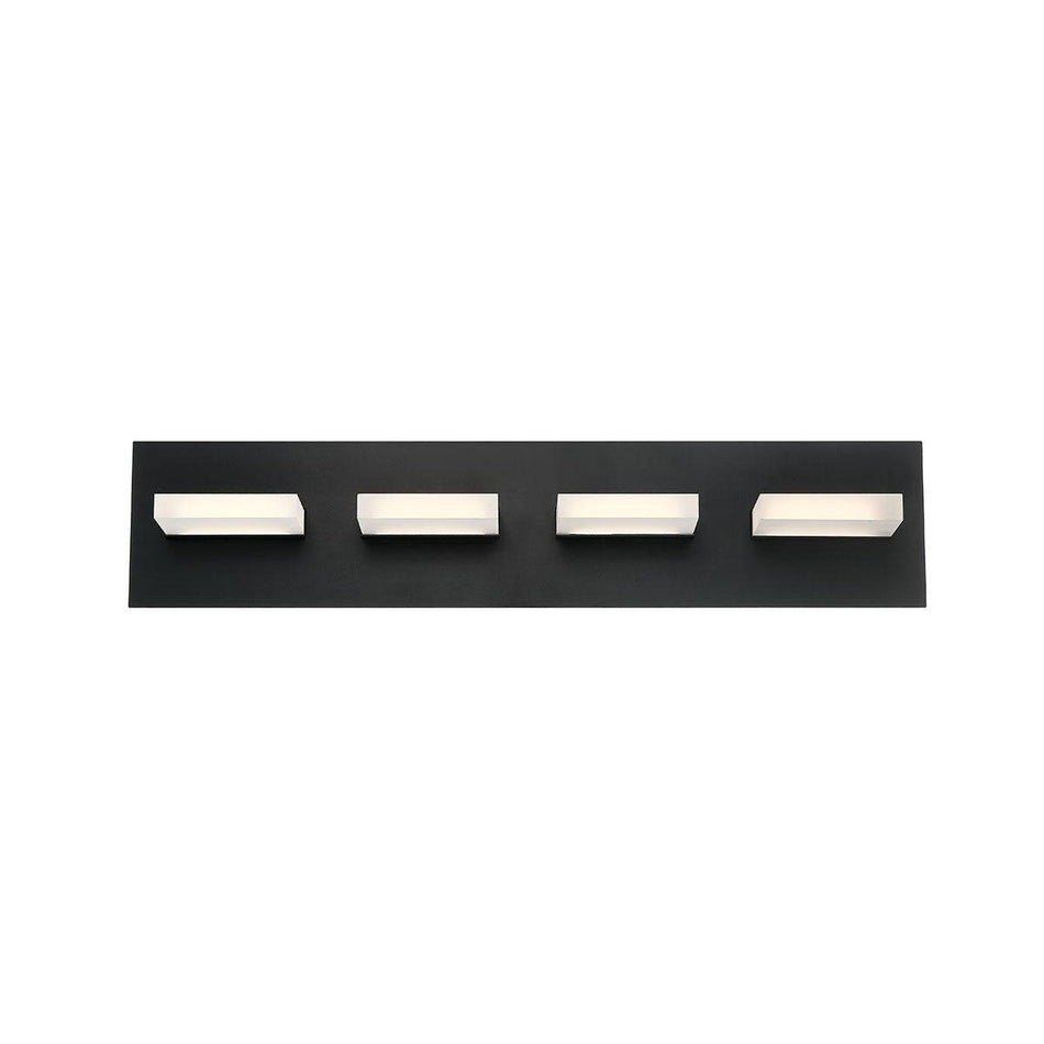 28021-024 OLSON, 4­LIGHT 24IN INTEGRATED LED VANITY, Chandeliers, Eurofase - Maple Electric Supply 