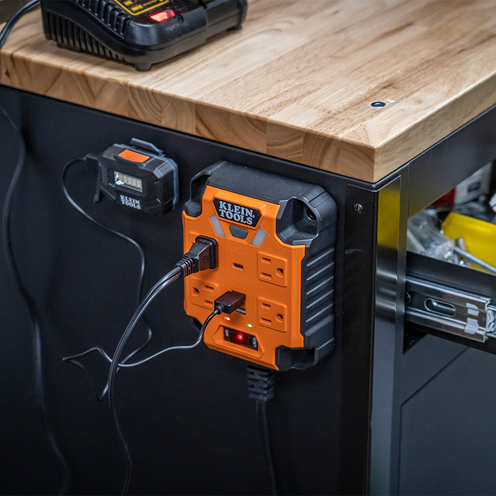 29601 Klein Tools Power Box 1, Magnetic Mounted Power Strip with Integrated LED Lights