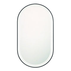Eurofase Sara 24" x 42" LED Mirror, Matte Black, front view