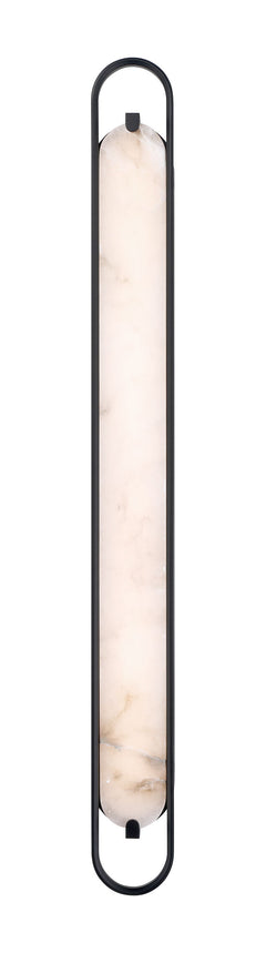 Eurofase Noga 46" LED Vanity, Matte Black with Alabaster, front view