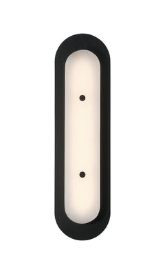 Eurofase Tramore 22" LED Outdoor Wall Light, Powder Coat Black with Alabaster, front view