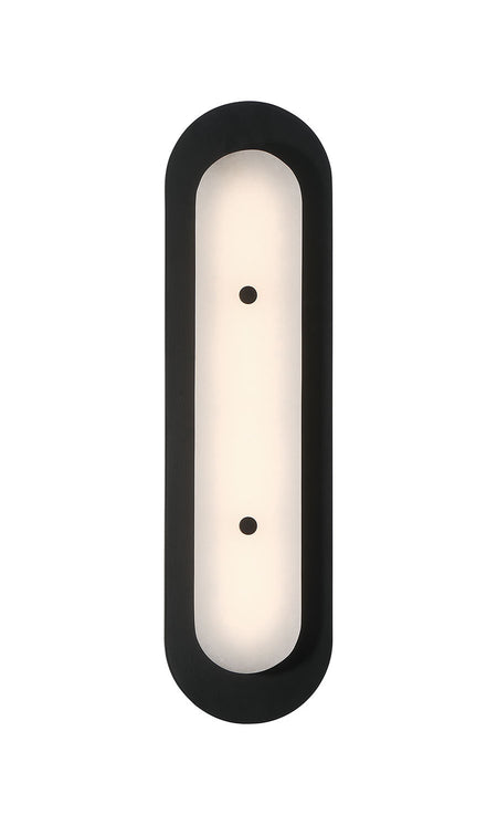 Eurofase Tramore 22" LED Outdoor Wall Light, Powder Coat Black with Alabaster, front view
