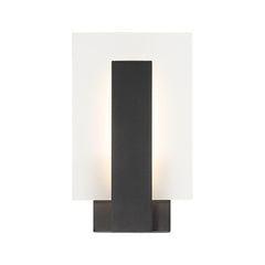 Eurofase Carta 12" LED Outdoor Wall Light, Matte Black with Frosted Glass, front view