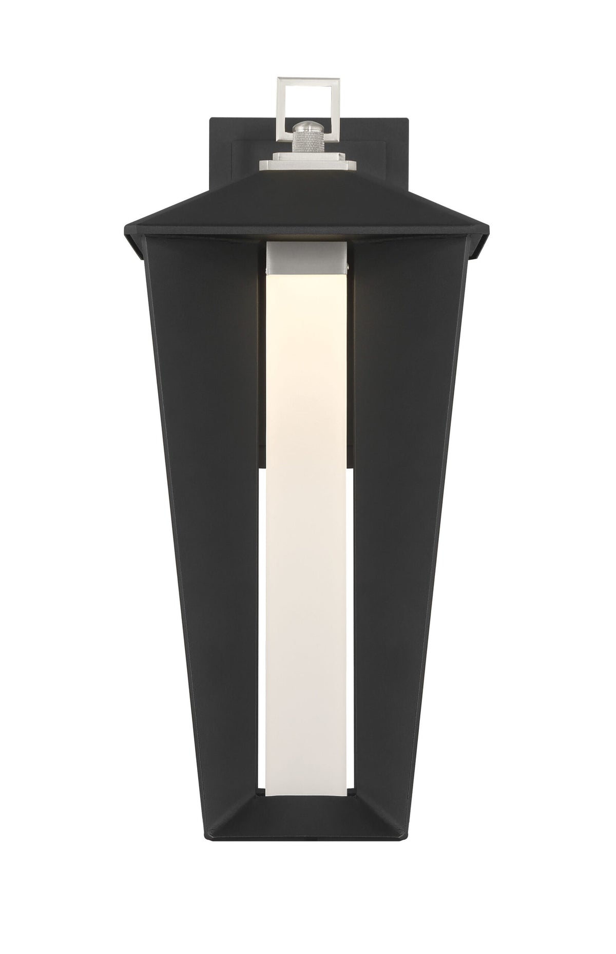 Eurofase Andson 19" LED Outdoor Wall Light, Satin Nickel-Sand Black Mix with Frosted Acrylic, front view
