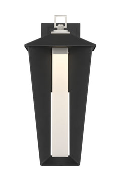 Eurofase Andson 19" LED Outdoor Wall Light, Satin Nickel-Sand Black Mix with Frosted Acrylic, front view
