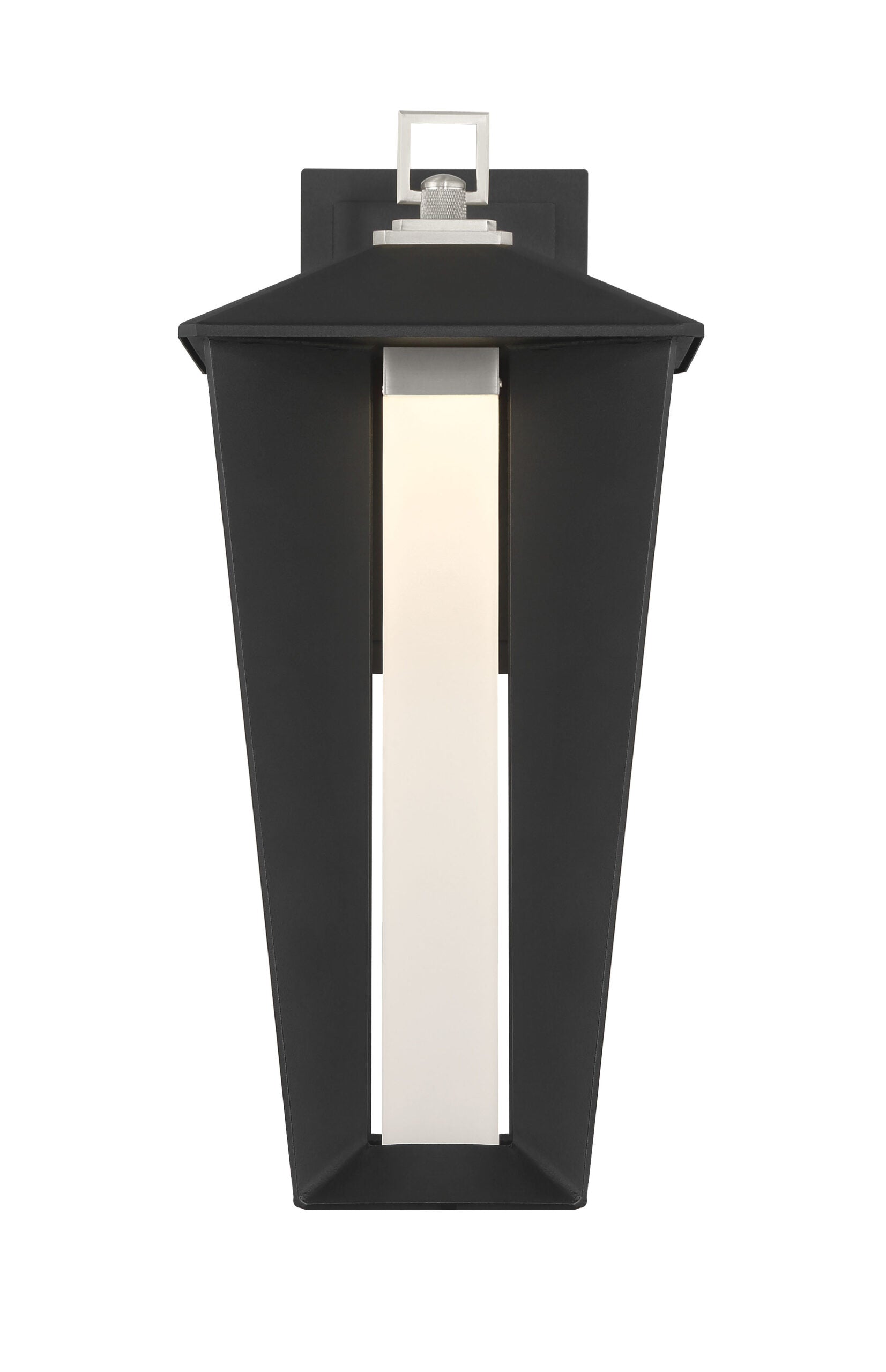 Eurofase Andson 19" LED Outdoor Wall Light, Satin Nickel-Sand Black Mix with Frosted Acrylic, front view