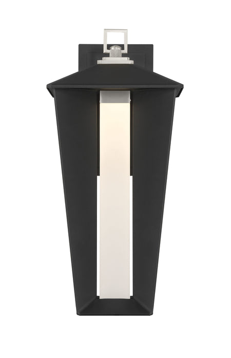 Eurofase Andson 19" LED Outdoor Wall Light, Satin Nickel-Sand Black Mix with Frosted Acrylic, front view