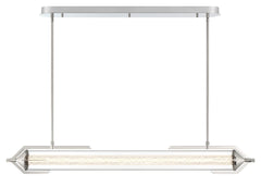 Eurofase Espada 48" LED Chandelier, Polished Nickel with Clear Glass, front view
