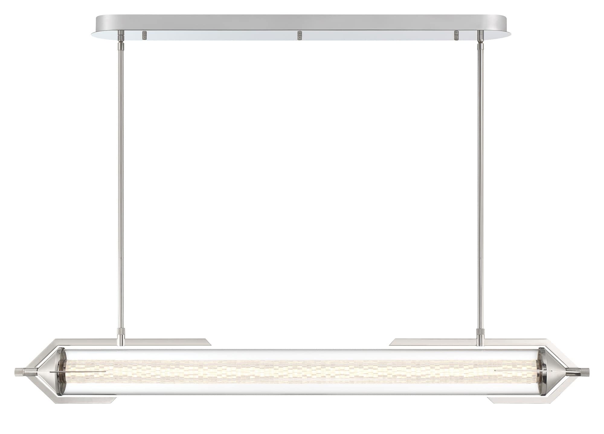Eurofase Espada 48" LED Chandelier, Polished Nickel with Clear Glass, front view
