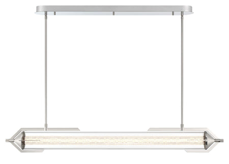 Eurofase Espada 48" LED Chandelier, Polished Nickel with Clear Glass, front view