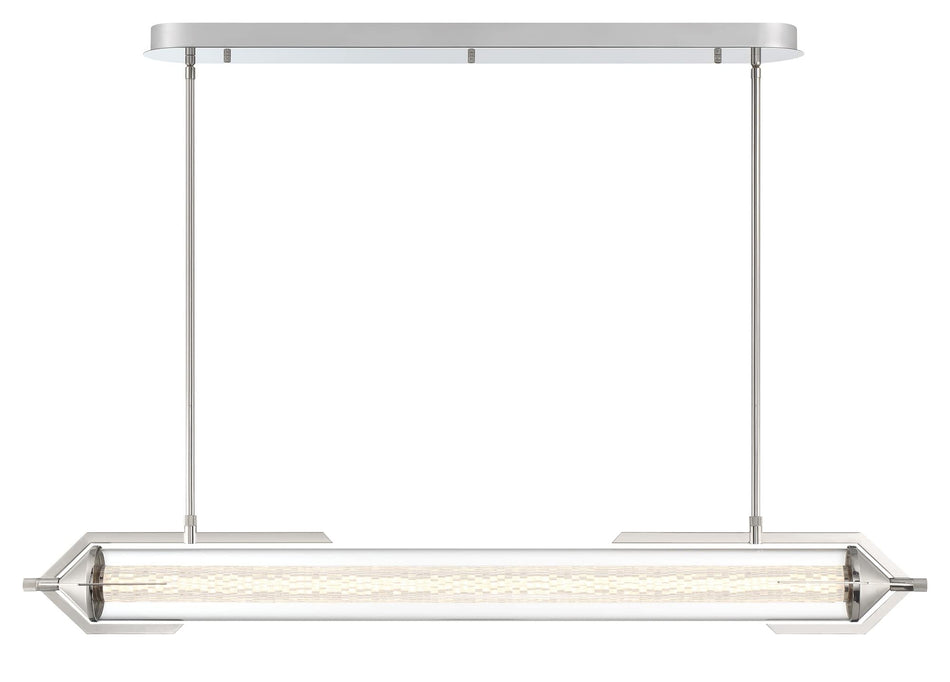 Eurofase Espada 48" LED Chandelier, Polished Nickel with Clear Glass, front view