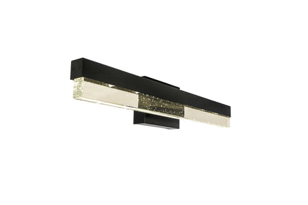 302409 MRLVN02427 LED Vanity Light Seeded Glass size-options- Color Matte Black