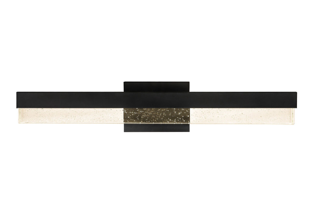 302409 MRLVN02427 LED Vanity Light Seeded Glass size-options- Color Matte Black