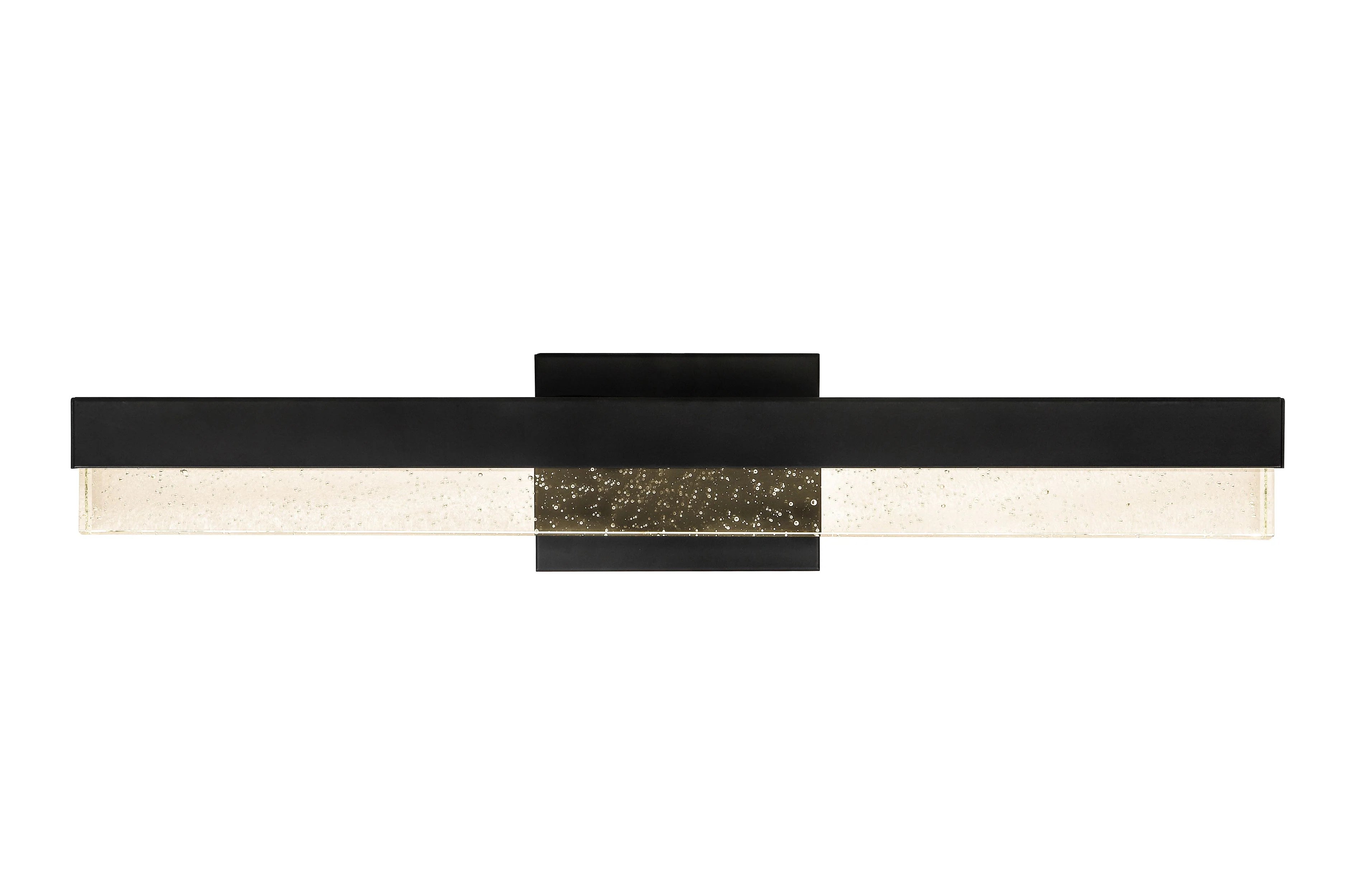 302409 MRLVN02427 LED Vanity Light Seeded Glass size-options- Color Matte Black