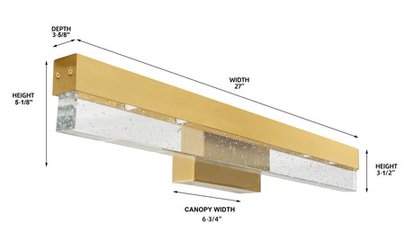 302410 MRLVN02427 LED Vanity Light Seeded Glass size-options-Color Aged Brass