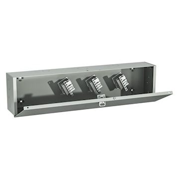 1100T4203 EXM 1100T4203 Eurobex® Splitter Trough 3-Pole, 3-Wire Surface ANSI/ASA 61 Gray