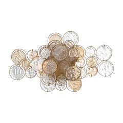 Eurofase Trento 18" 2-Light Wall Sconce, Matte Gold with Clear-Amber Glass, front view