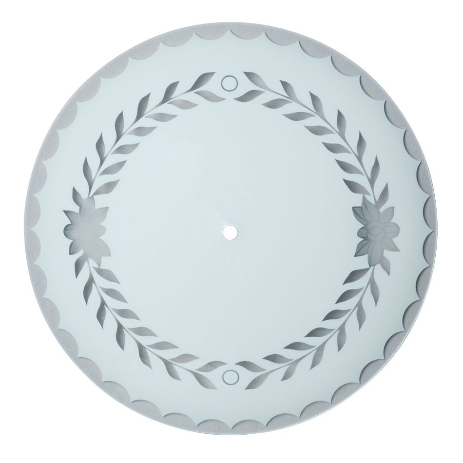 31288-13: 13" Round White Glass Fixture, Non-Dimmable, ENERGY STAR Exempt