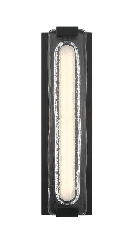 Eurofase Hiltic 18" LED Outdoor Wall Light, Matte Black with Clear Glass, front view