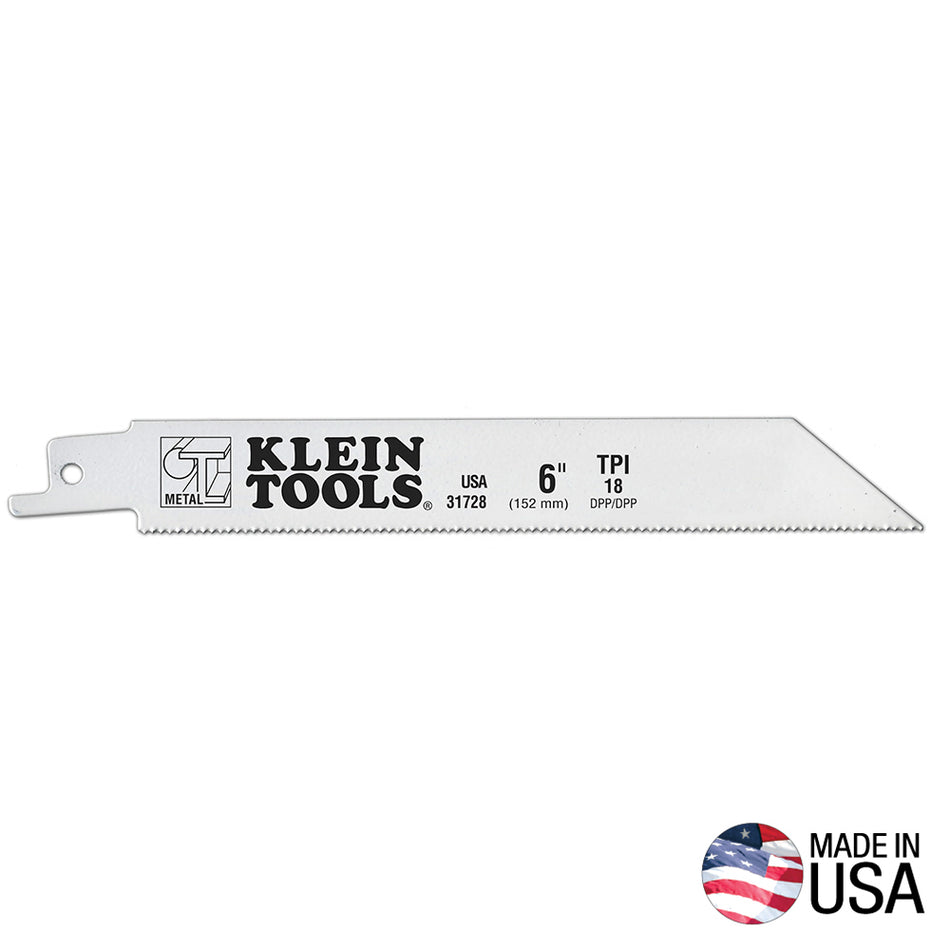 Klein Tools 31728 Saw Blade for Heavy Metals, 18 TPI, 6-Inch, 5-Pack - detail view