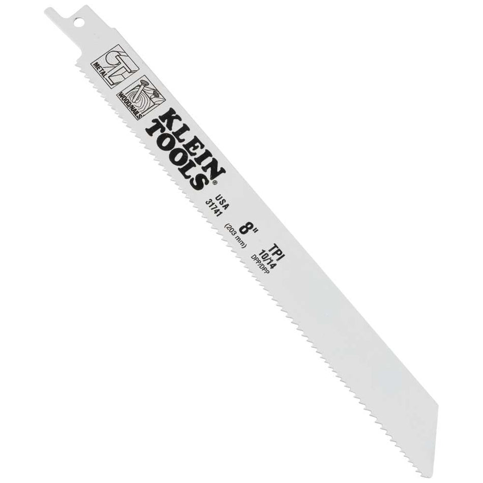 Reciprocating Saw Blades 10/14 TPI, 8-Inch, 5-Pack