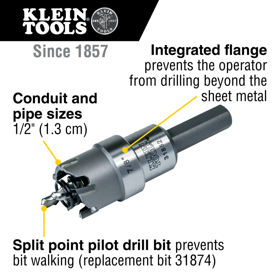 Klein Tools 31852 7/8-Inch Carbide Hole Cutter - additional view