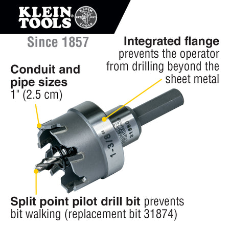 Carbide Hole Cutter, 1-3/8-Inch