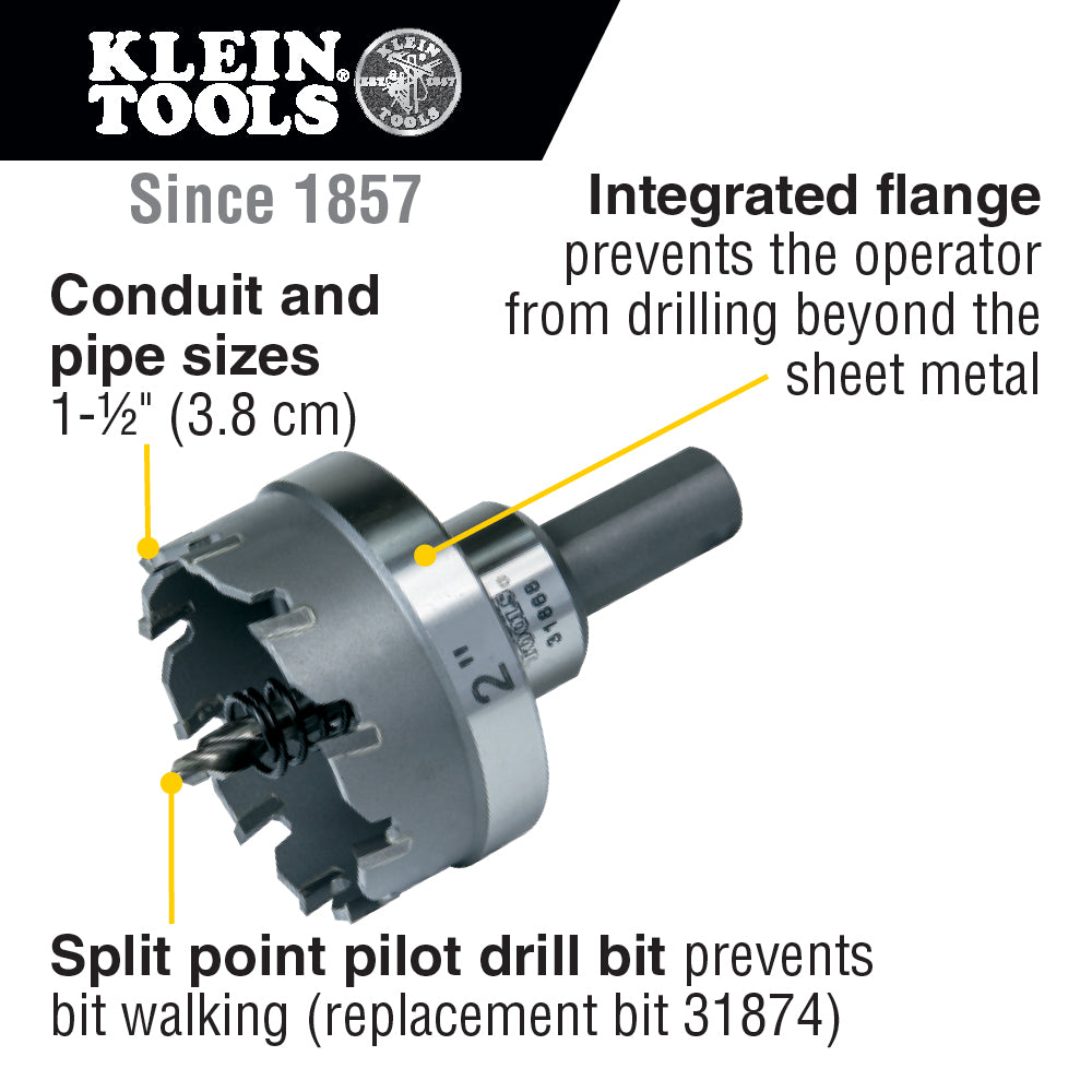 Klein Tools 31868 Carbide Hole Cutter, 2" **delivery 1 week**