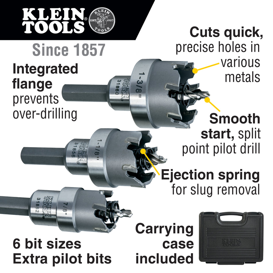 Master Electricians Hole Cutter Kit 8-Piece - 31873