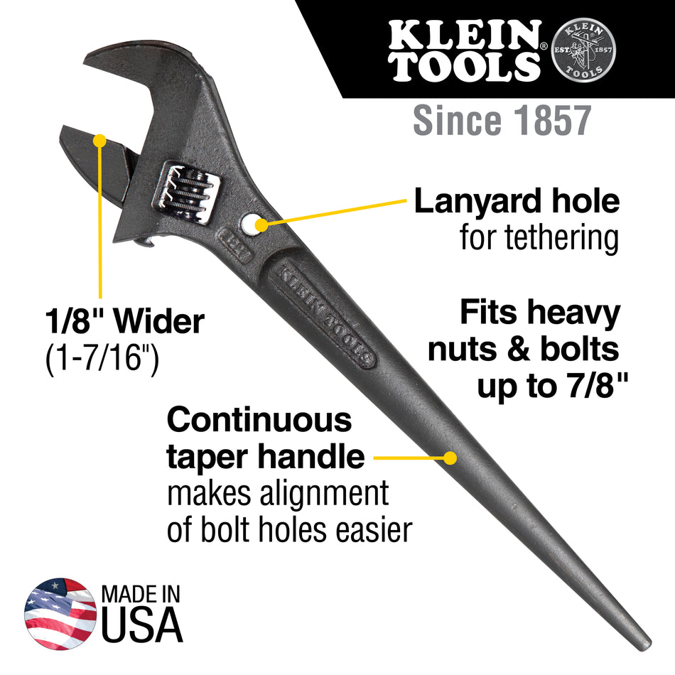 Klein Tools 3227 10" Adjustable Spud Wrench - additional view