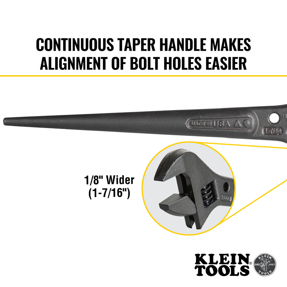 Klein Tools 3227 10" Adjustable Spud Wrench - additional view