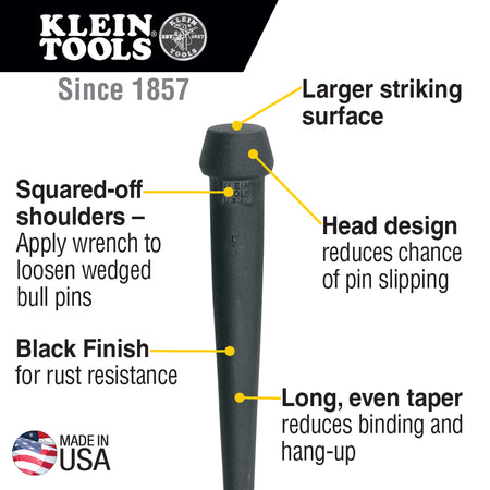 Broad-Head Bull Pin, 1-1/4-Inch