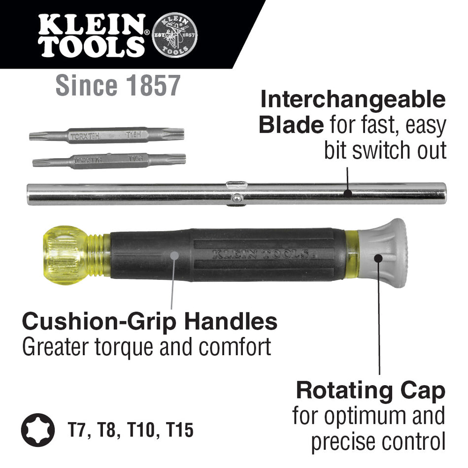 Klein Tools 32585 4-in-1 Electronics Screwdriver, TORX® - feature detail