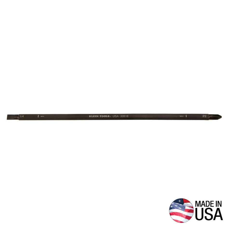 Klein Tools 32618 Adj Screwdriver Blade #2 Phillips 1/4-Inch Slotted - detail view