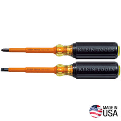 Klein Tools 33532-INS 4-Inch Insulated Screwdriver Set, 2-Piece - detail view