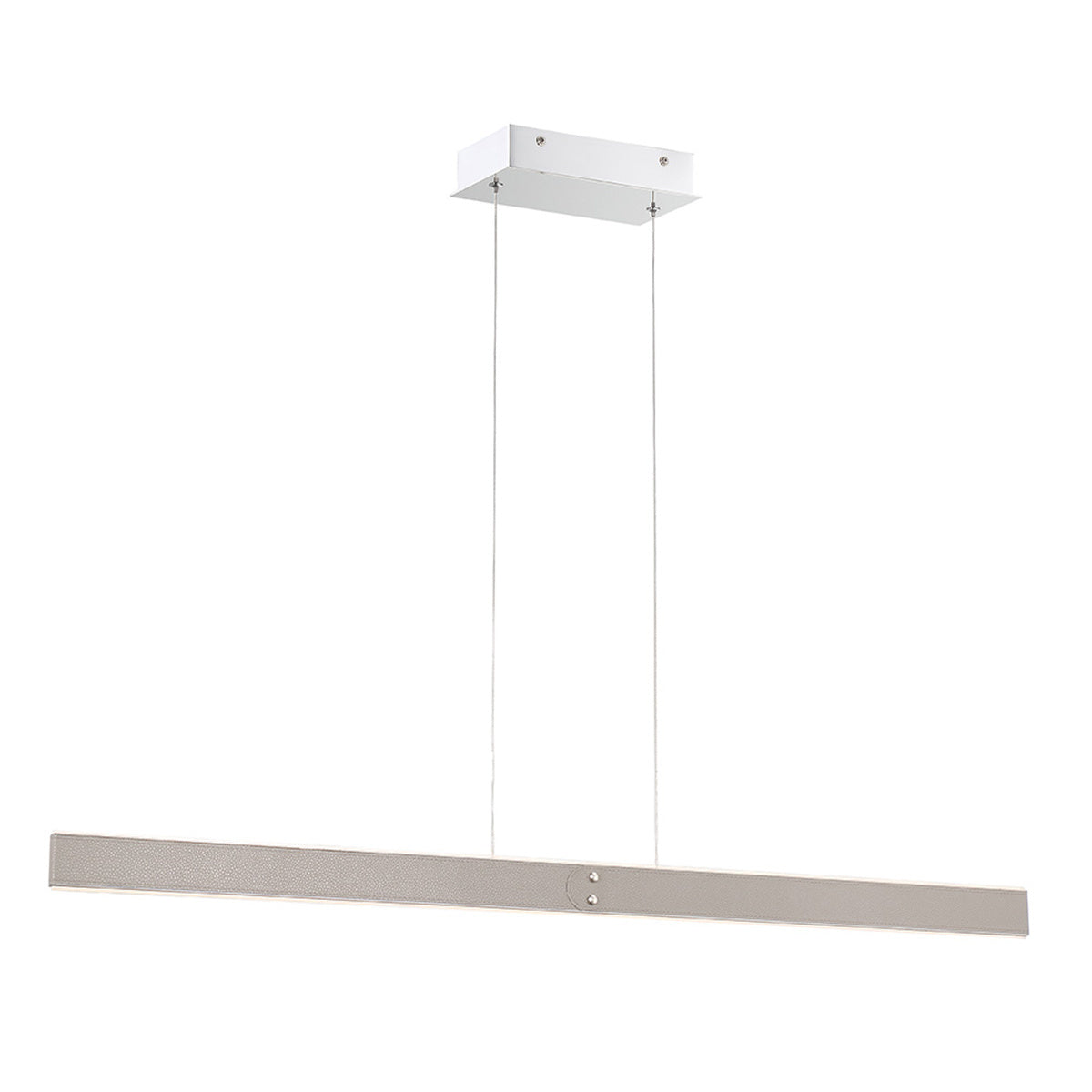 Eurofase Verdura 42" LED Chandelier, Matte Grey with White Acrylic, front view