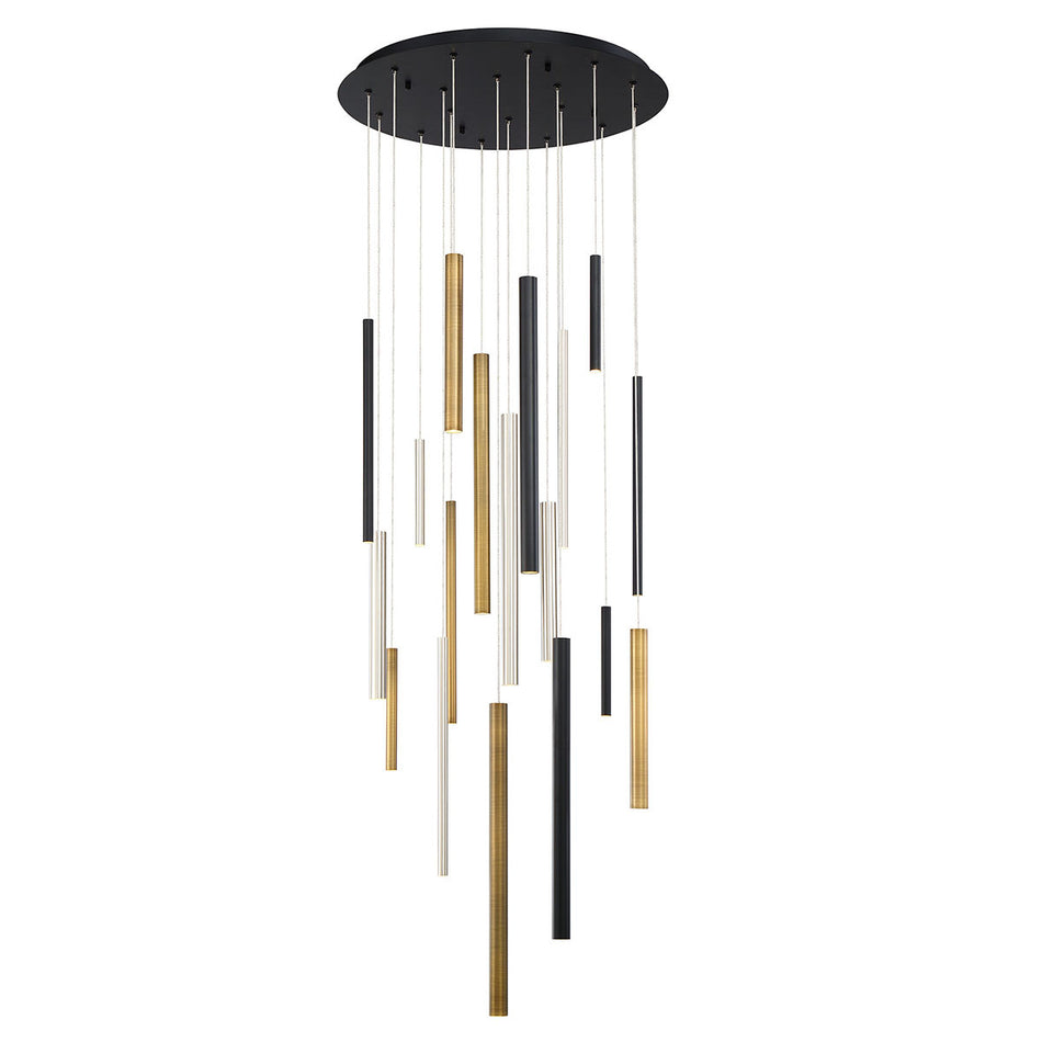 Eurofase Santana 24" 18-Light LED Chandelier, Mix, front view