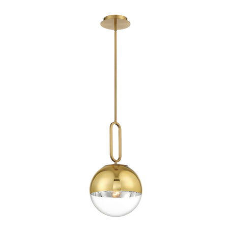 Eurofase Prospect 10" Pendant, Gold with Clear Glass, front view