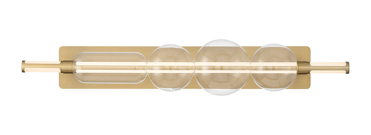 Eurofase Lucent 40" LED Vanity, Gold with Clear Glass, front view