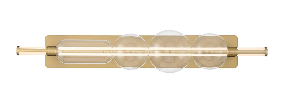 Eurofase Lucent 40" LED Vanity, Gold with Clear Glass, front view