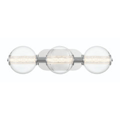 Eurofase Atomo 25" 3-Light Vanity, Chrome with Clear Glass, front view