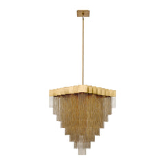 Eurofase Bloomfield 31" 18-Light LED Chandelier, Matte Gold with Gold Aluminum, front view
