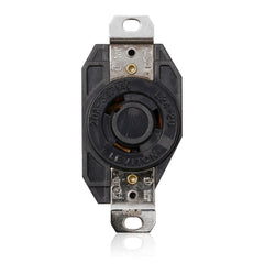 3720 Black Receptacle Locking Single 2-Pole 3-Wire 20A 347V AC