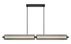 Eurofase Neoness 67" 4-Light LED Chandelier, Matte Black with Smoked Glass, front view
