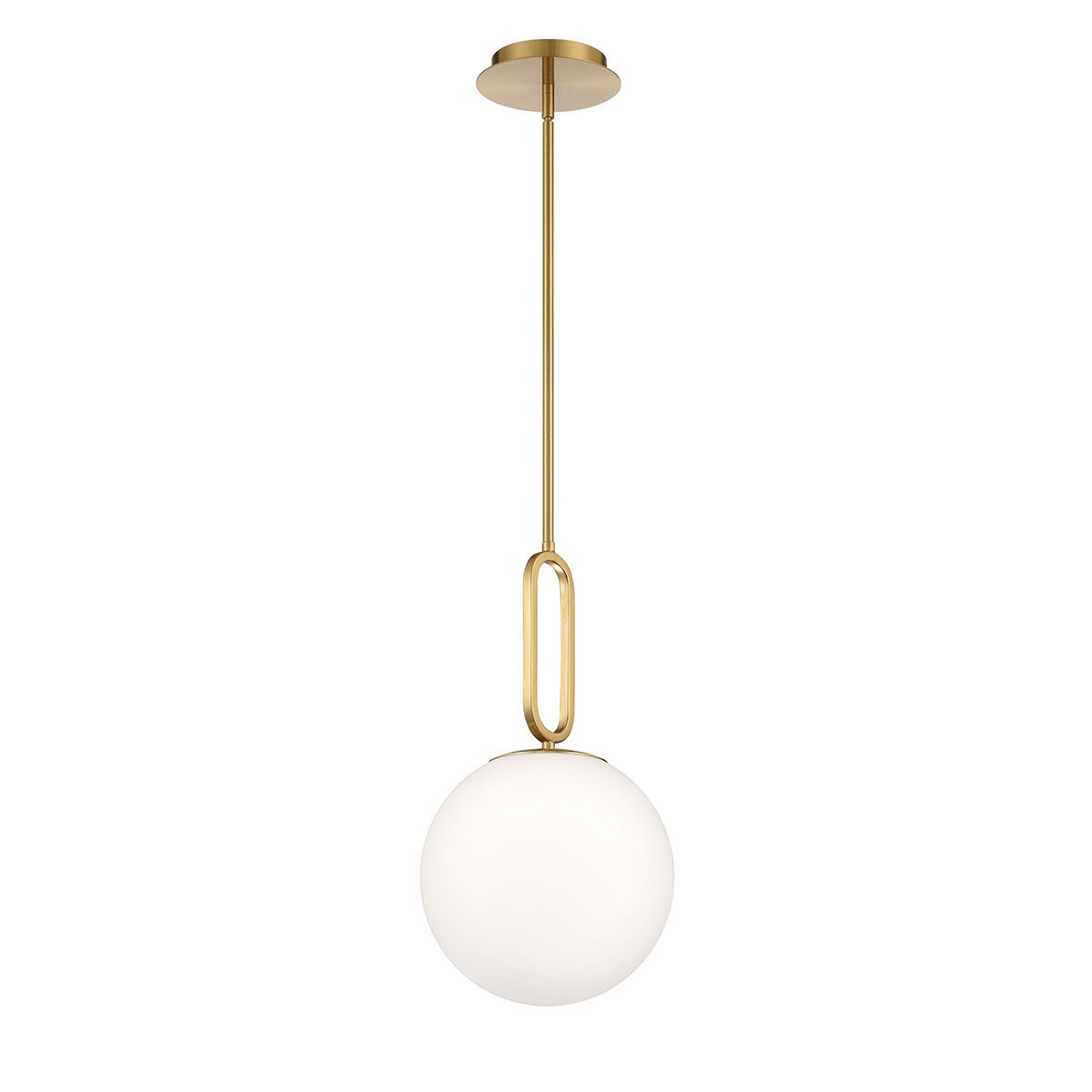Eurofase Prospect 10" Pendant, Gold with White Glass, front view