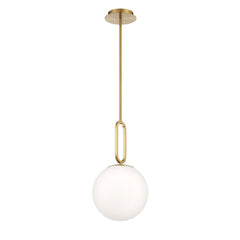 Eurofase Prospect 10" Pendant, Gold with White Glass, front view