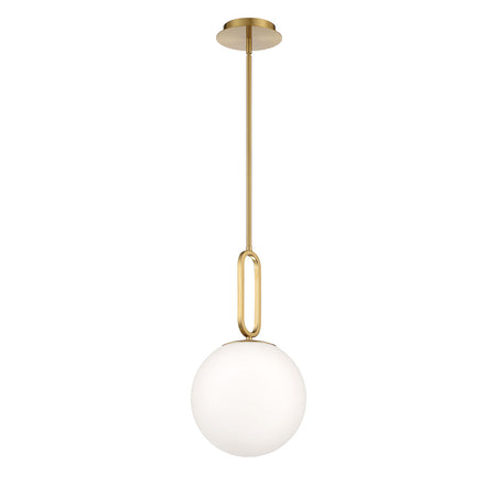 Eurofase Prospect 10" Pendant, Gold with White Glass, front view