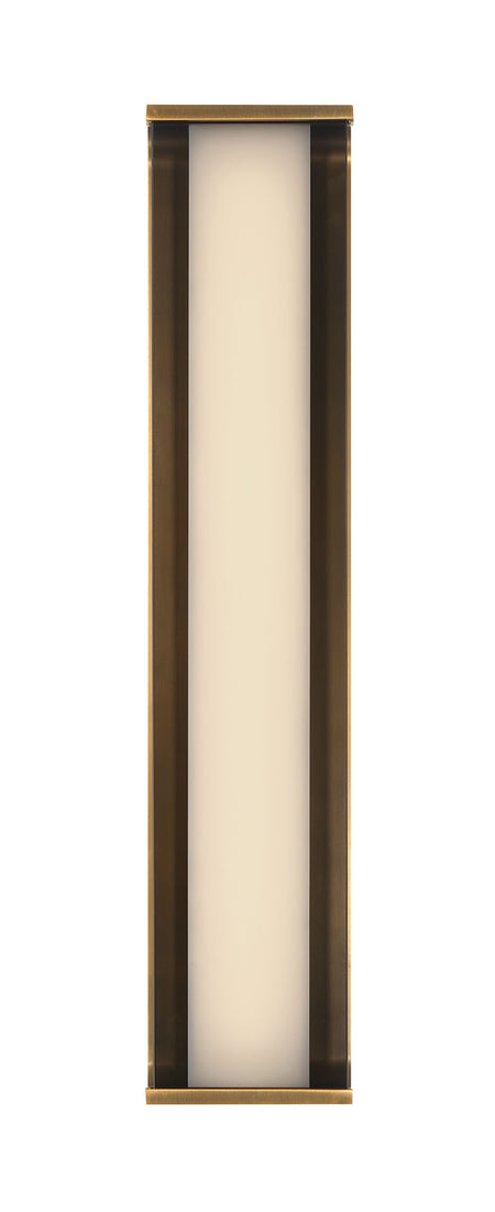 Eurofase Dulton 24" LED Wall Sconce, Antique Brass with Smoked Glass, front view