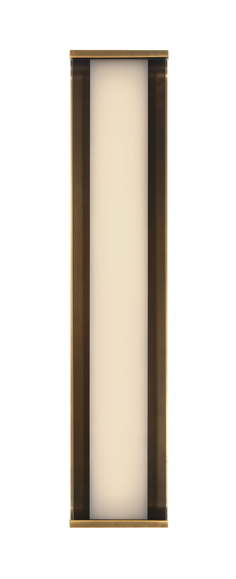 Eurofase Dulton 24" LED Wall Sconce, Antique Brass with Smoked Glass, front view